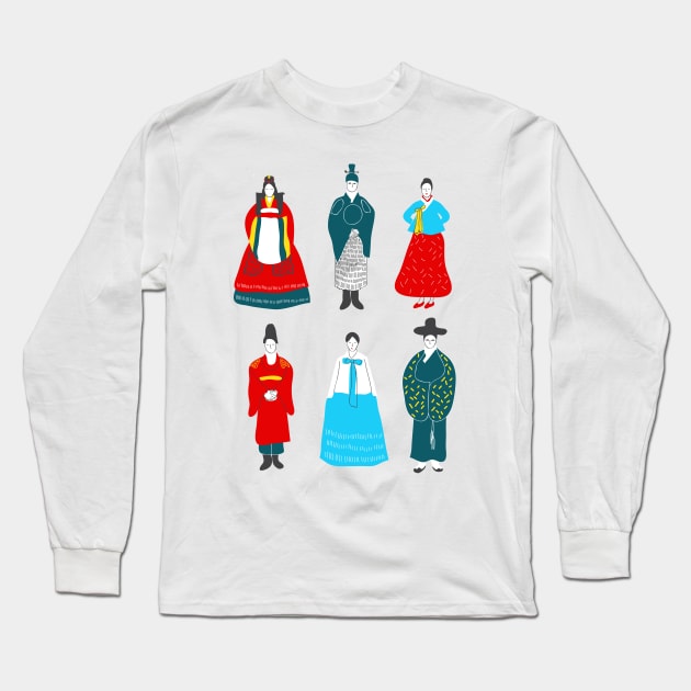 South Korea traditional hanbok clothes Long Sleeve T-Shirt by nanaminhae